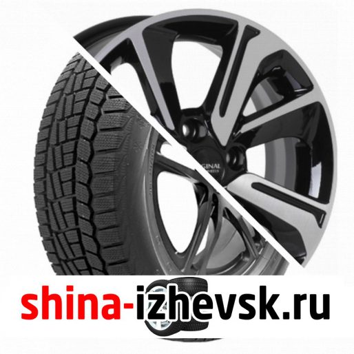 Колесо в сборе Viatti Brina зима (V-521) 185/65 R15 T 88 + СКАД KL-319 6xR15 4×100 ET46 DIA54.1 Глянцевый черный с полированной лицевой частью в Ижевске